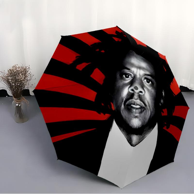 Jay-Z Fashionable Automatic Opening/Closing Folding Umbrella. Portable and Foldable, Ideal for Gift, Travel, and Daily Use.