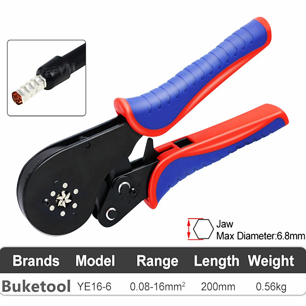 Обжимные клещи для наконечников, инструменты для трубчатых клемм HSC8 6-4A/6-6A/16-6(макс. 0,08-16 мм²)Бытовые электроприборы для щипцов для проводов
