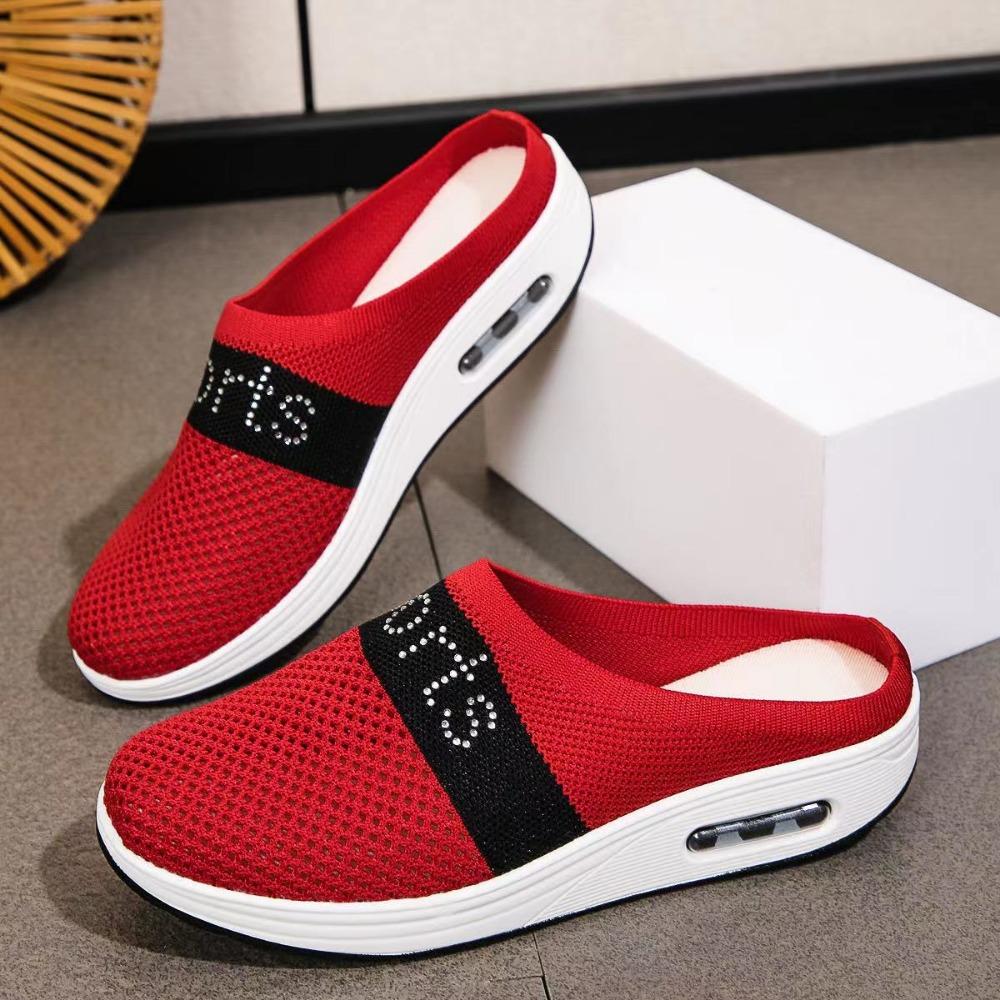 Модные женские весенние новые модные сетчатые дышащие и удобные туфли на толстой подошве уличные кроссовки на танкетке для ходьбы Zapatillas De Mujer