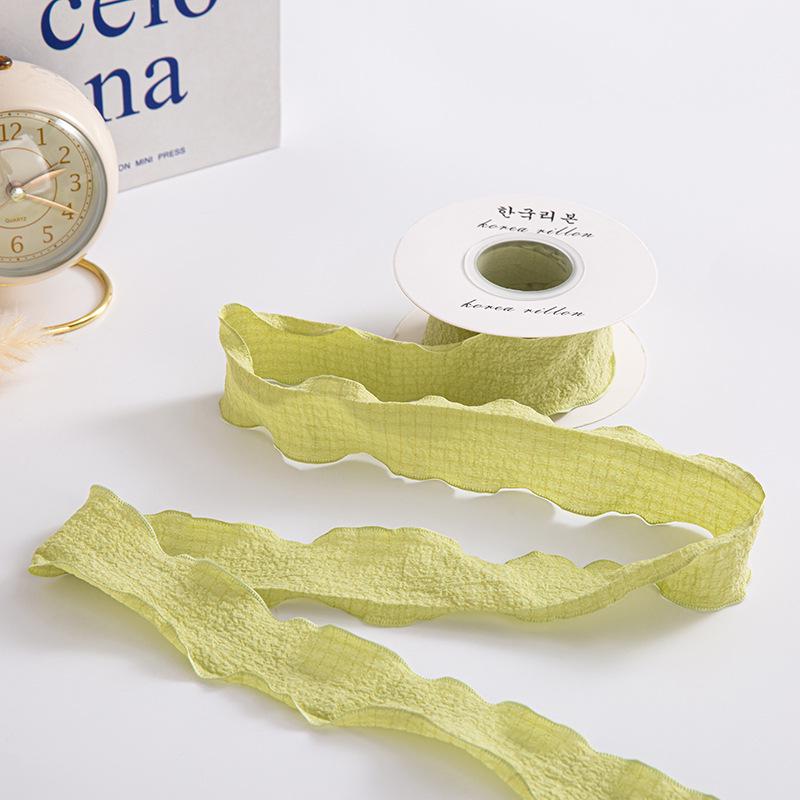 Лента-плиссе в виде листьев лотоса ручной работы длиной 4 см для самостоятельного изготовления цветов для торта и пряжи «рыбий хвост» для льняной упаковки