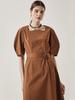 Leuiel Curved Midi Dress_Brick