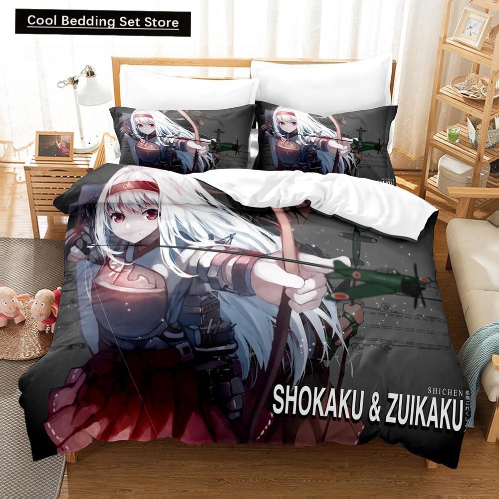 Новое 3D Kawaii Аниме Zuikaku (Канколле) Комплект постельного белья односпальный двуспальный двуспальный двуспальный комплект для взрослых и детей спальня пододеяльник наборы