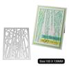 Rectangular Frame Winter Tree Background Metal Silvery Stencil Embossing Cutting Dies For Diy Scrapbooking Paper Album Cards Making