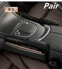2Pcs PU Leather Car Console Side Seat Gap Filler Front Seat Organizer for Cellphone Key Coins Stop Dropping Between Seats Black