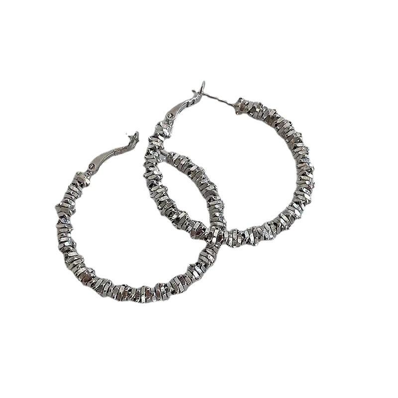 Европейская и американская мода OL Style универсальные золотые геометрические круглые серьги женские преувеличенные круглые серьги Ruili