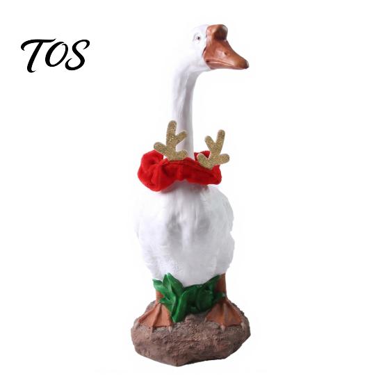 Festive Goose Clothing Accessory Christmas Porch Accessory, Deer Antler Hat, Plush Elk Santa Tree Collar, Statue Hat Apparel for 23 Inch Outdoor Yard