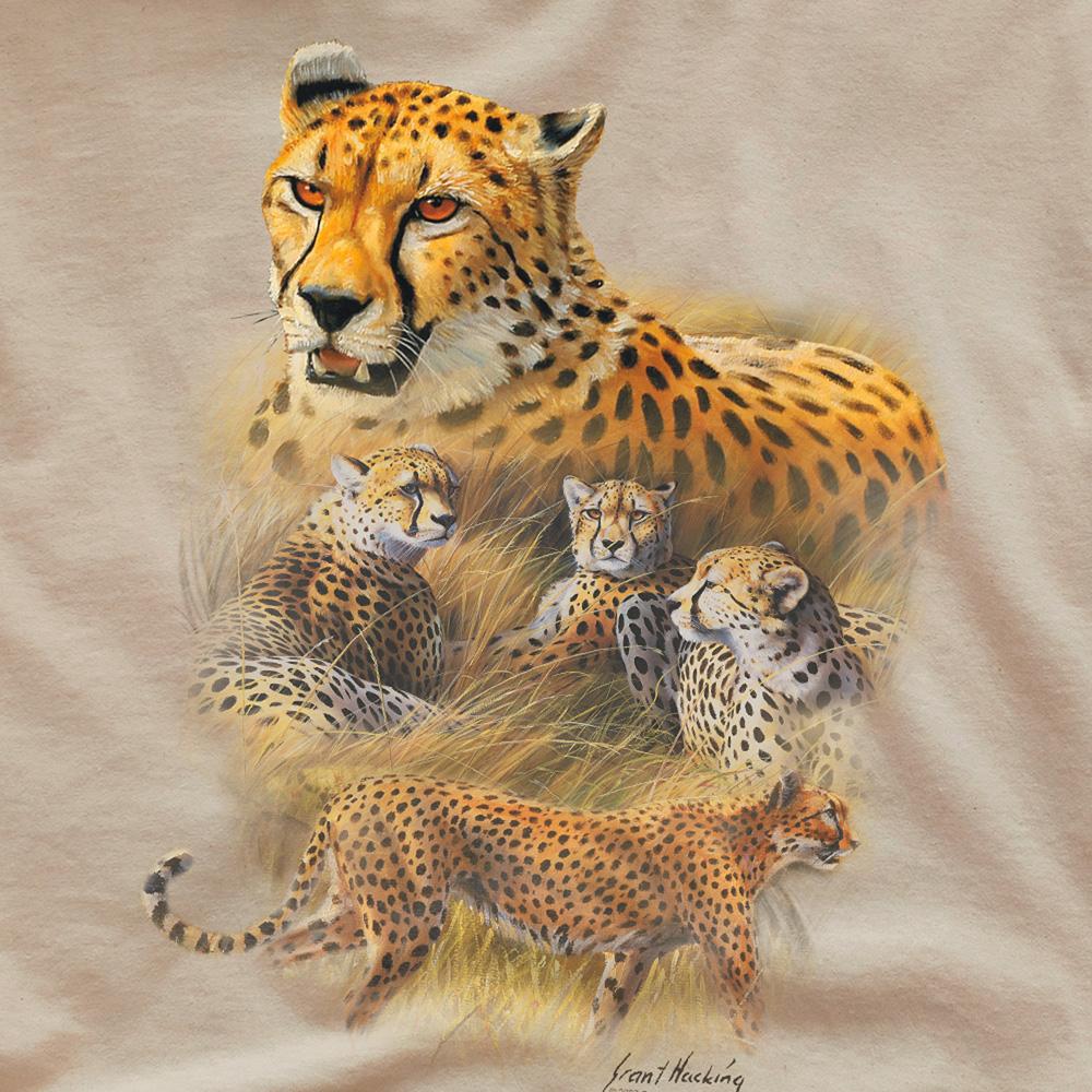 Wild Wings Unisex Adult Wildlife Cheetahs T-Shirt
