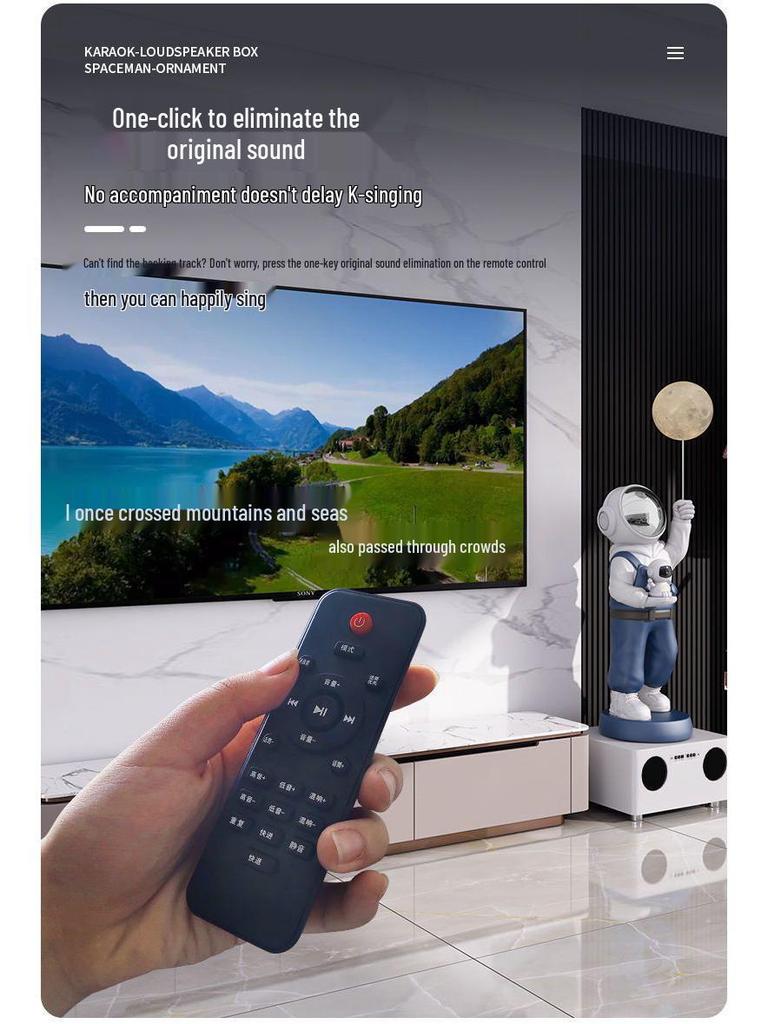 Большая фигурка космонавта с подсветкой «Звездное небо» – напольное украшение для гостиной или ТВ-тумбы, идеальный подарок на новоселье.