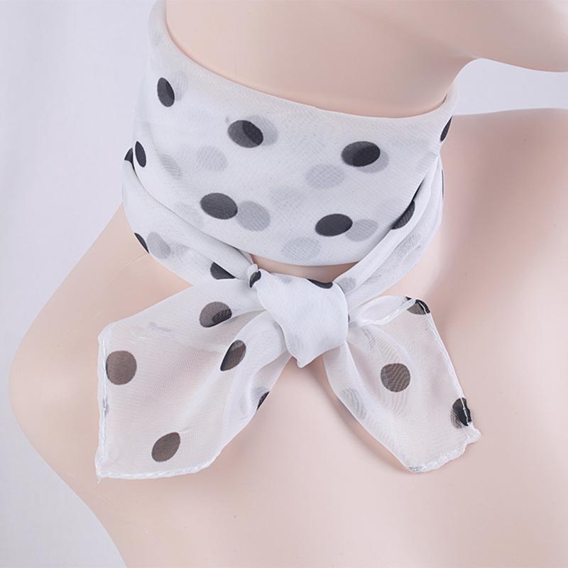 1 PC Ladies' Polka Dot Small Square Scarf With Printed Polka Dot Scarf, Silk Scarf
