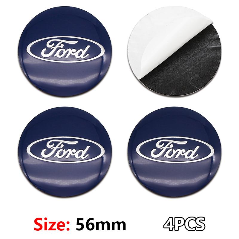 For Ford Mondeo Focus 2 3 4 Mustang Fiesta ecosport Kuga 4Pc 56mm 60mm Car Styling Wheel Center Cap Hub Covers Badge Accessories