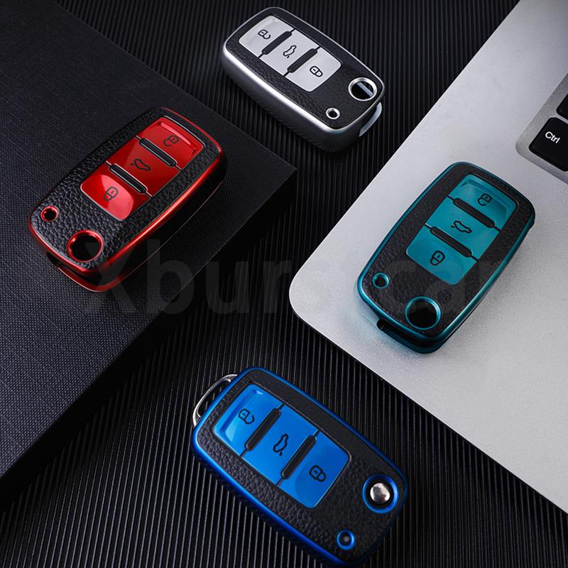 Для VW Volkswagen Golf 4 5 6 MK4 Amarok Polo Bora Jetta Altea Alhambra Passat Beetle Caddy Tiguan Чехол-накладка из ТПУ для ключа автомобиля