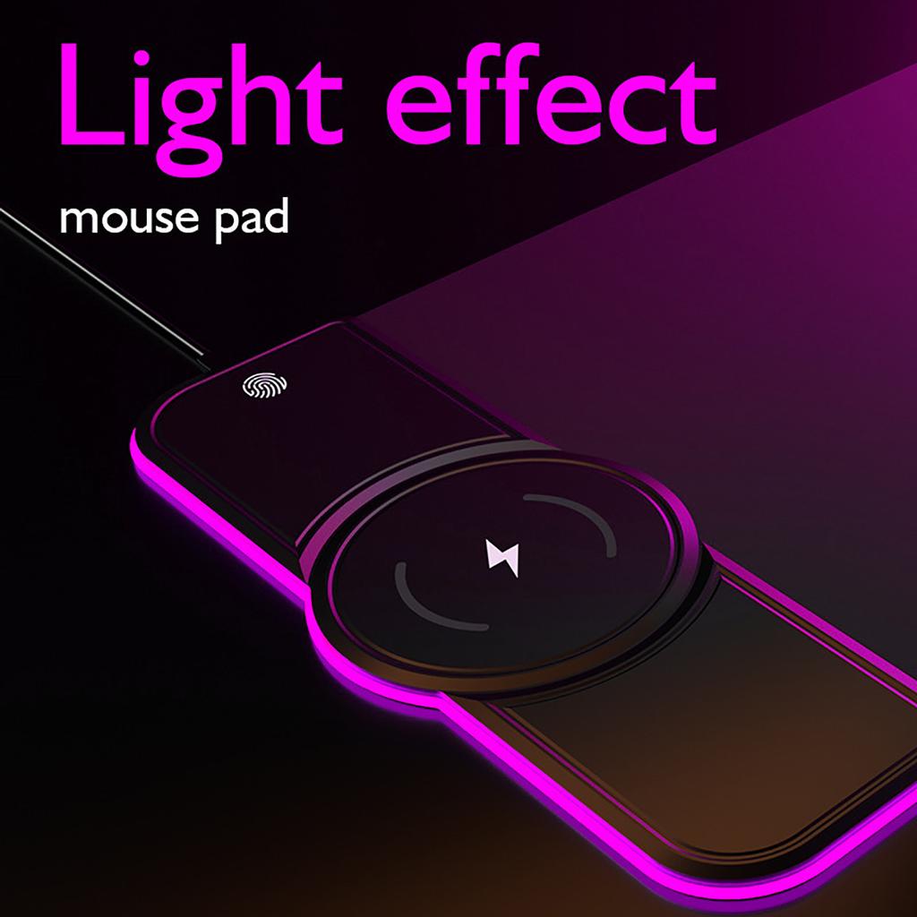 Wireless RGB Electric Mouse Pad 10w/7.5w RGB Light Emitting Mouse Pad