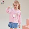 Hello Kitty Girls' Spring and Autumn Sweatshirt 2025 New Casual Cartoon Children's Top for Older Girls Spring Wear