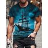 Летняя повседневная футболка с короткими рукавами, уличная мода, мужская футболка, спортивная на открытом воздухе, свободная, удобная футболка с 3D-печатью