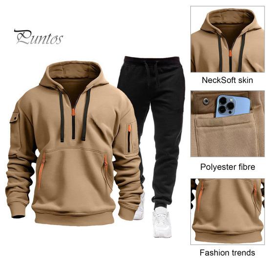 Комплект из 2 предметов: мужская толстовка, брюки, комплект с капюшоном, завязками на шнурке, длинные спортивные топы с эластичной талией, длинные брюки, однотонный мешковатый спортивный костюм