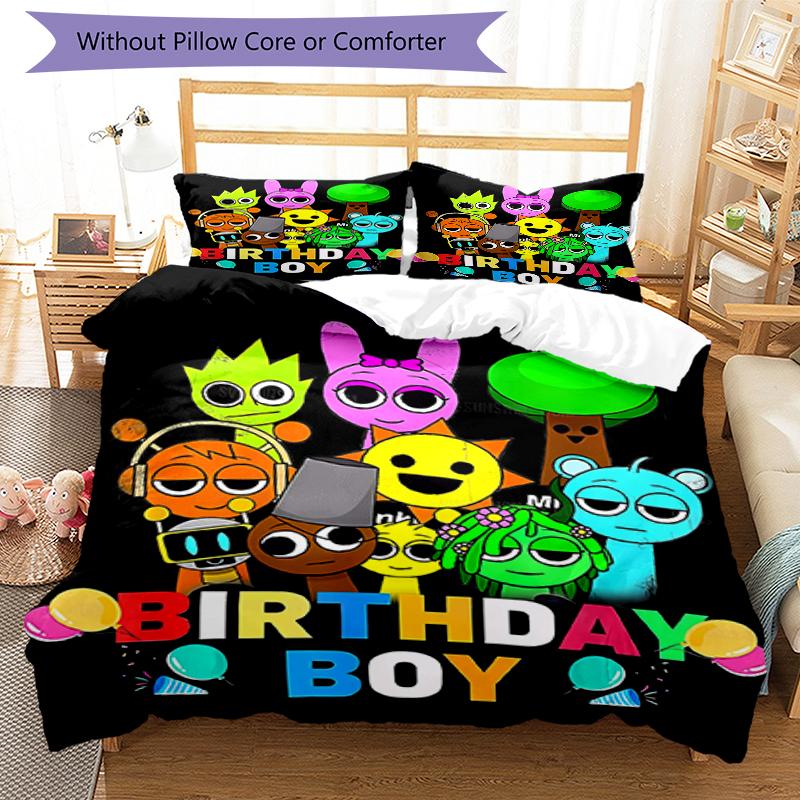 3pcs SPRUNKI1 Design Cover Set - HD Printed Bedding with 1 Cover and 2 Pillowcases - Perfect for Home and Dorm Decor