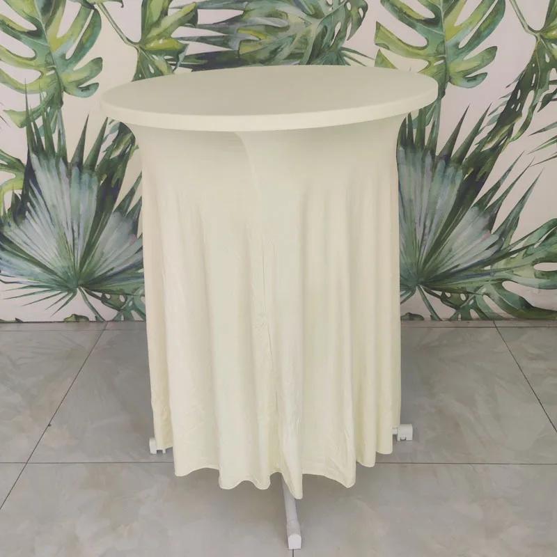 Круглые чехлы для коктейльных столиков из спандекса с юбкой, 32x43 дюйма, эластичные чехлы для высоких столов для бара, свадьбы, банкета