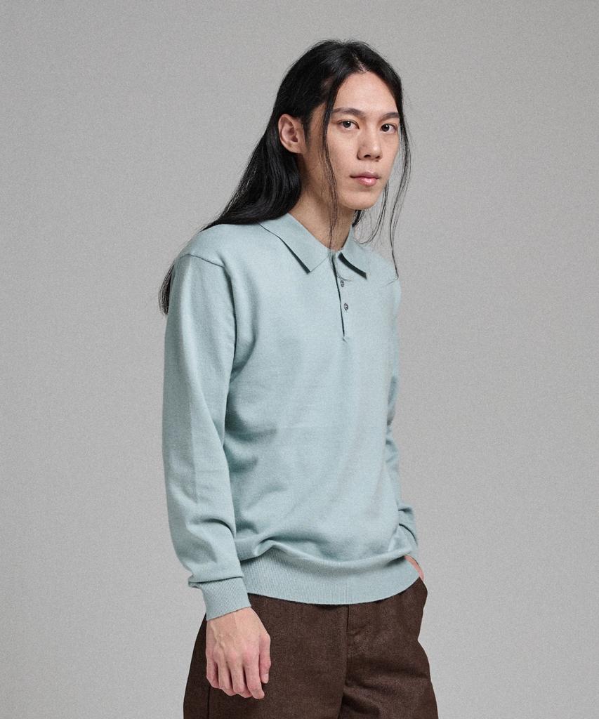 ANALOG MOOD Semi-Collar Neck Knit (Mint)