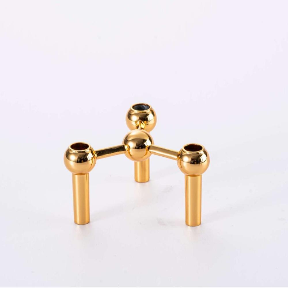 Nordic Style Candle Holder Metal Molecular Structure Triangle Candlestick Gift