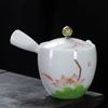 Hand Painted Teapot Single Pot Hand with Handle Anti Scalding Side Handle Teapots Fat White Kung Fu Tea Set Small Tea Pot