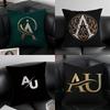 Simple Letter Design AU Pillow Case Anti-dustmite Pillowcase Invisible Zipper Silky Short Plush Sofa Cushion Cover