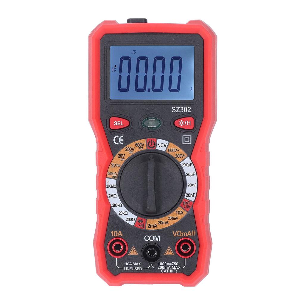 Цифровой мультиметр с подсветкой, высокой точностью, автоматическим светодиодным индикатором, вольтметр постоянного и переменного тока с фонариком