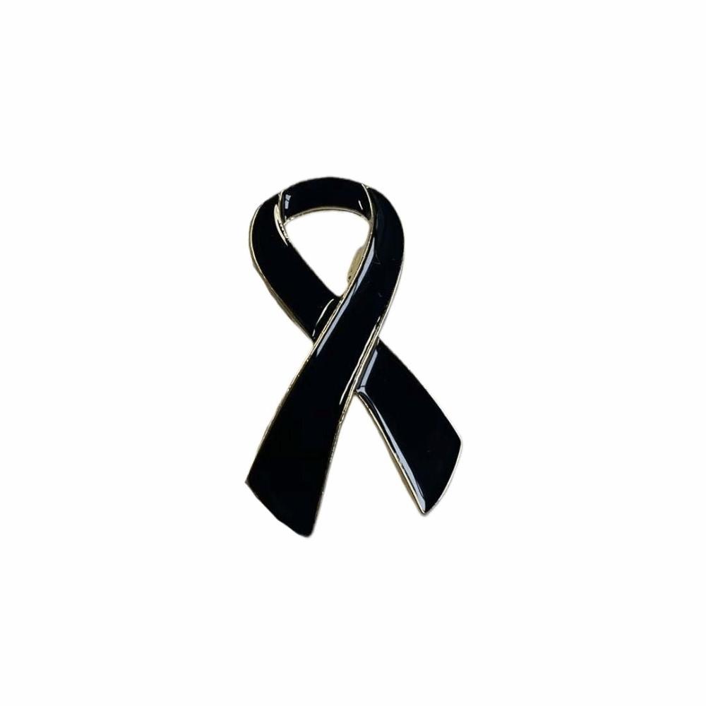 Awareness Black Ribbon Pin Rhinestone Crystal Funerals Memorial Pin Funeral