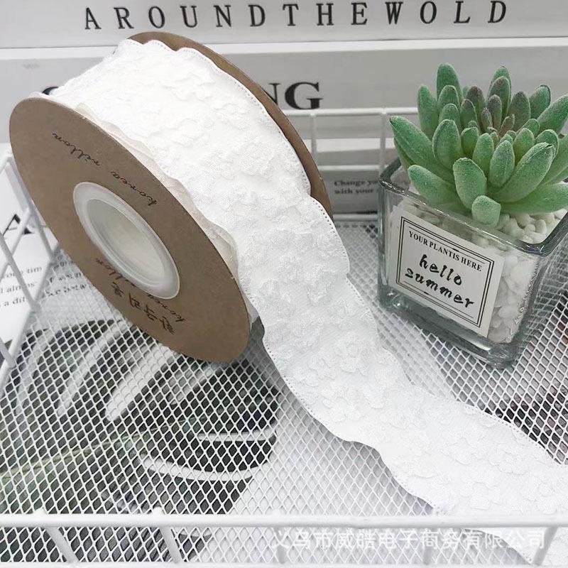 Romantic Camellia Embossed Satin Ribbon for Flower Bouquet Packaging and DIY Bows