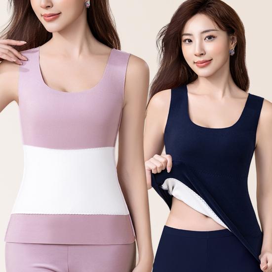 Winter Women Thermal Double-sided Velvet Vest Seamless Velvet-lined Fast Temperature Lock Heating Slim Elastic Sleeveless Inner Wear Bottoming Tank