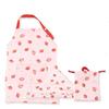 Yakusel Set of Apron for Children with Storage Height Drawstring Cooking Strawberry and 50518 3-piece Bag, 120-150cm, Bandana, Bag, Class, L, Flower,