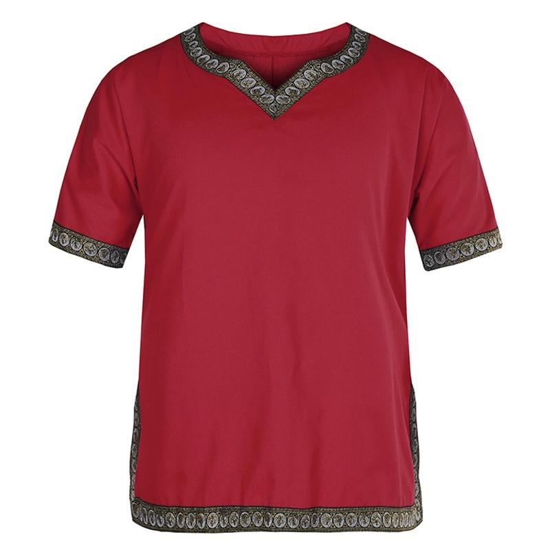 Средневековая туника Ренессанс Топ Рубашка Викинг Норманн Саксонский Мужской Костюм Косплей