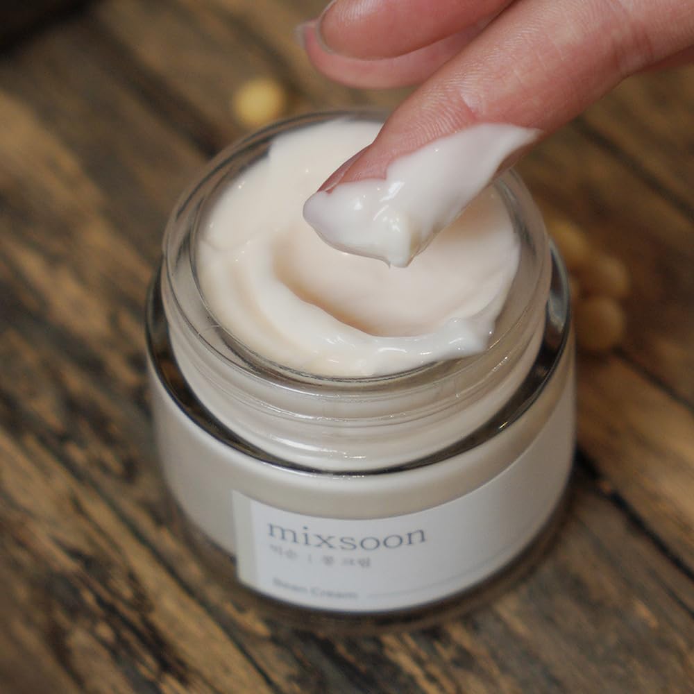 mixsoon Bean Cream 50 мл - Интенсивный увлажняющий крем для лица для гладкой, питательной кожи, ухода за порами и кожным салом - Корейский уход за кожей для стеклянной кожи
