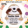 Crocheted Sloth Mini Positive Sloth Doll with Encouragement Card Emotional Uplifting Support Sloth Affirmation Gift for Friends Family