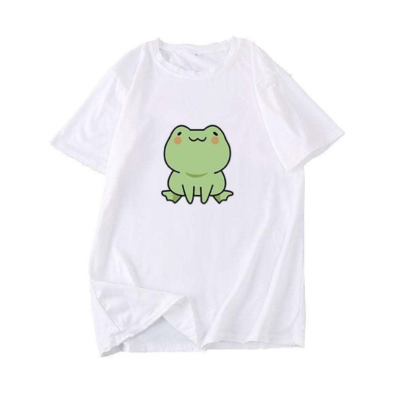 Casual Short Sleeve Printed T-Shirt Men Women Loose Fit Cotton Blend Round Neck Tee In Multiple Colors