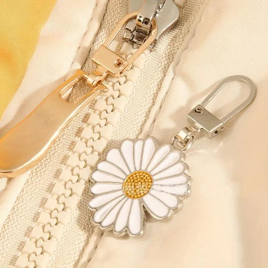 5 шт. съемные сменные ломтики на молнии, головка с замком, без инструментов, пальто, одежда, ломтики головы с подвеской, маленькая ромашка