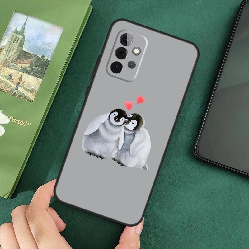 Мультяшная пингвинная обложка для Samsung Galaxy A54 A52S A52 A32 A22 A12 A72 A33 A53 A73 A14 A70 A51 A71 Чехол