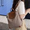 Школьная сумка бежевая кожаная ретро commuter рюкзак аккуратная минималистичная версия элегантная женская для ежедневных покупок путешествий