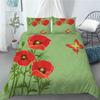 3D Красный мак пододеяльник King Queen Size Красивый цветок полиэстер пододеяльник с наволочками для детей и взрослых Декор для дома и спальни
