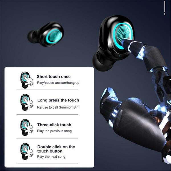 ТОП 8D Surround Sound TWS Наушники Беспроводные Bluetooth 5.0 Стереонаушники Спортивные Водонепроницаемые Наушники