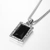 Black Gem Hip Hop Square Pendant Charm 91002C for Men and Women