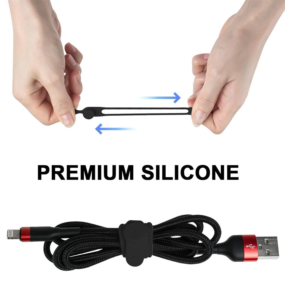 20 шт. Силиконовые кабельные стяжки Многоразовые кабельные ремешки Держатель Органайзер для USB-провода