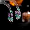 Fashion Simple Statement Geometric Earrings Designer Creative Circle Dangle 2022 Summer Trend Colorful Cubic Zirconia Earings