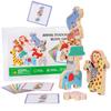 Деревянные блоки-животные для stacking, игра на баланс, Монтессори, игрушки для раннего развития, балансировочные игрушки для детей, сенсорная тренировка, игрушки для тренировки мелкой моторики