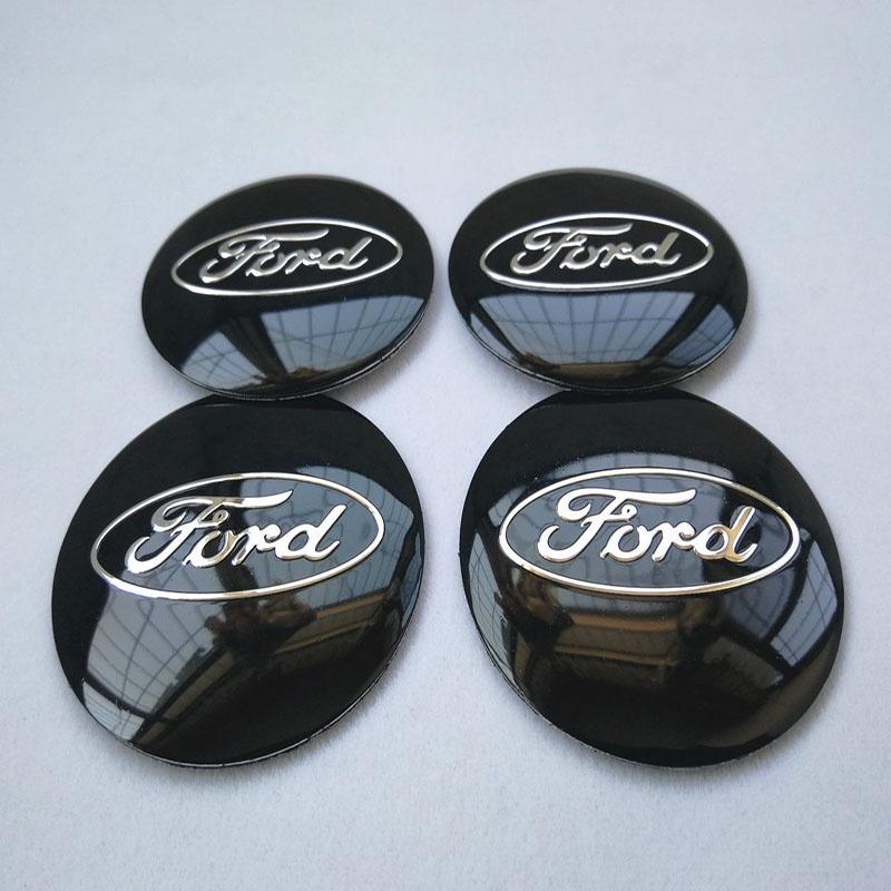 Stylish 4pcs 56mm Auto Car Wheel Center Cap Emblem Decal Sticker For Ford Black And Blue