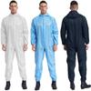 Men's Hooded Coveralls One Piece Front Zipper Long Sleeve Jumpsuits Bodysuits Workwear