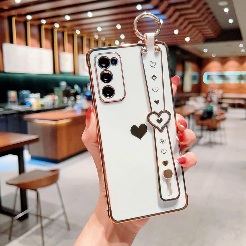 Чехол-браслет с покрытием в виде сердца для Samsung Galaxy S23 S22 Ultra S21 Plus S20 Fe A14 A34 A54 A13 A23 A33 A53 A52, мягкий силиконовый чехол для iphone 14 13 12