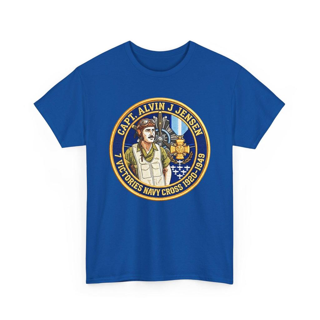 Capt. Alvin J Jensen Navy Cross Patch T-Shirt and kids tshirt | Military Aviation Tribute