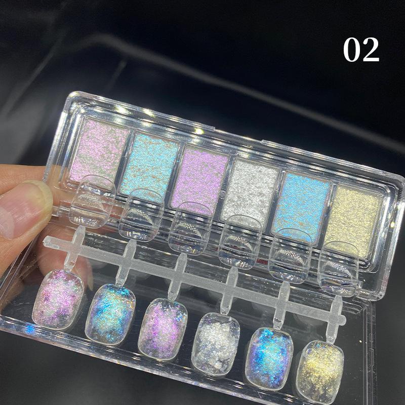 6 коробок/набор пудра для ногтей Aurora Pearl White Shell Mirror пигмент хромовый эффект втираемая пыль гель-лак DIY украшение для маникюра