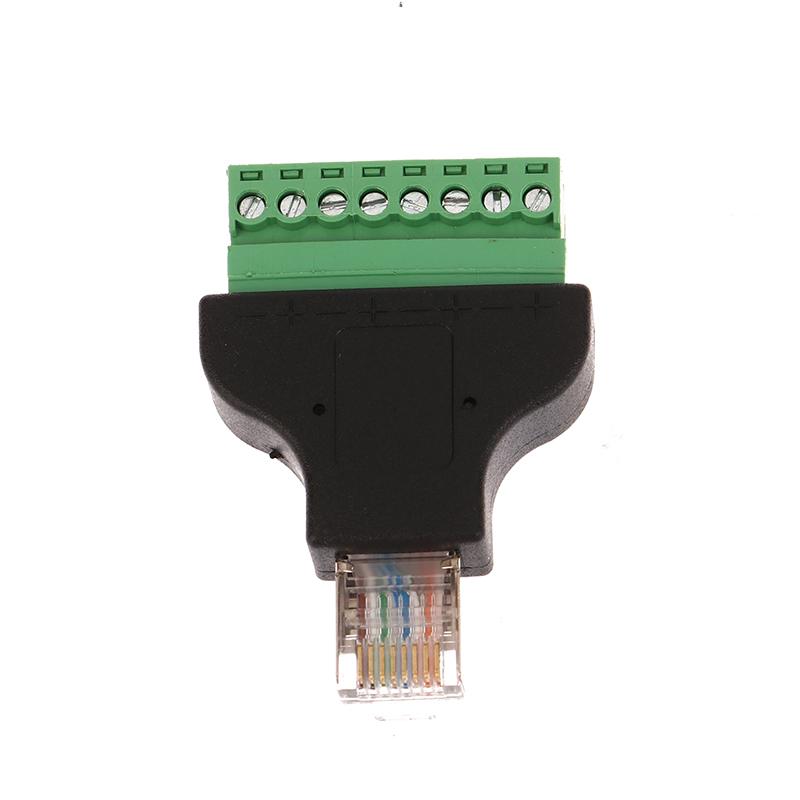 Компьютерное соединение и разъемы Разъем RJ45 (мама) на винтовые клеммы 8-контактный Разъем-удлинитель для Ethernet-кабеля