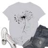 Women's Fashion Casual Printed Short Sleeve Round Neck Pullover Tops